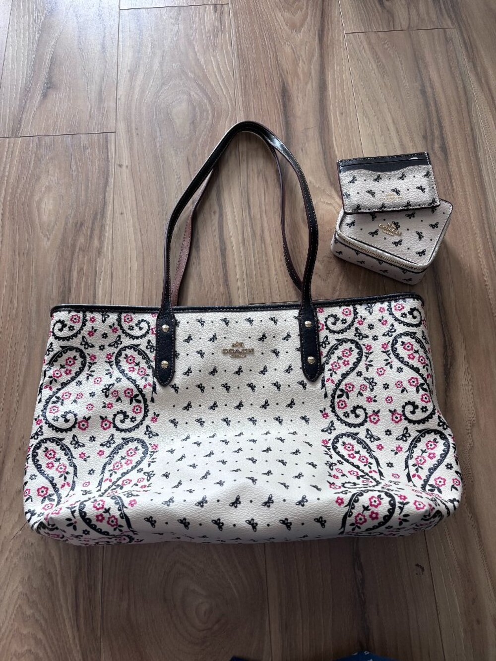 Coach Butterfly Bandana City Zip Tote SET
